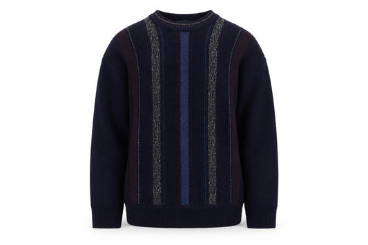 Gabicci Boys Navy Striped Pullover Jumper XL Merino Wool Acrylic Blend