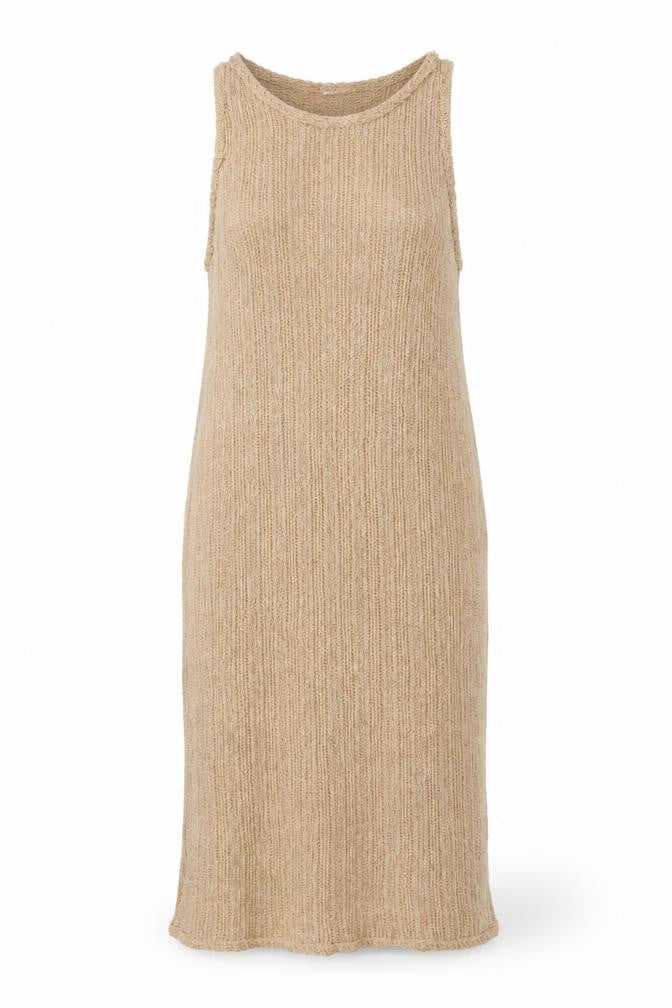 Pull&Bear Women Beige Knit Midi Tank Dress Size 14