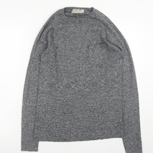 Maison Cinqcent Men's Grey Cotton Knit Pullover Jumper L