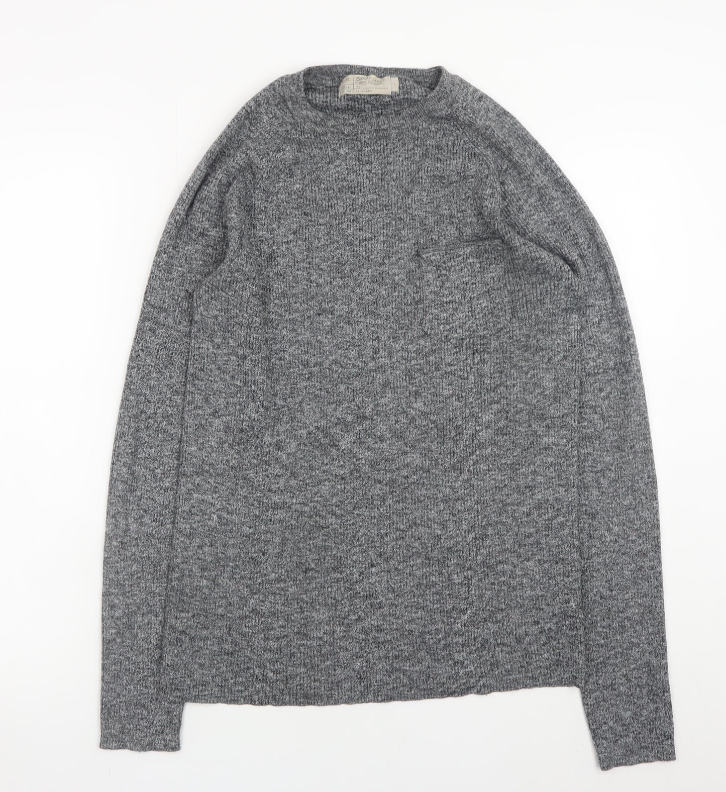 Maison Cinqcent Men's Grey Cotton Knit Pullover Jumper L