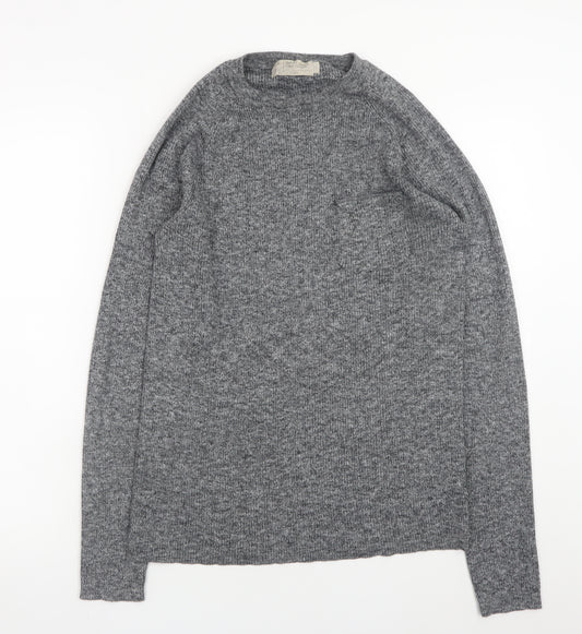 Maison Cinqcent Men's Grey Cotton Knit Pullover Jumper L