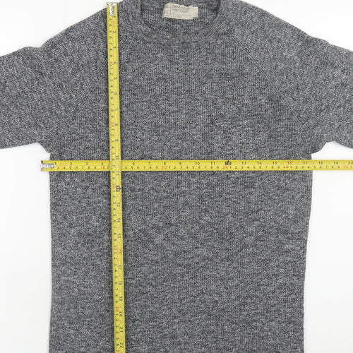 Maison Cinqcent Men's Grey Cotton Knit Pullover Jumper L