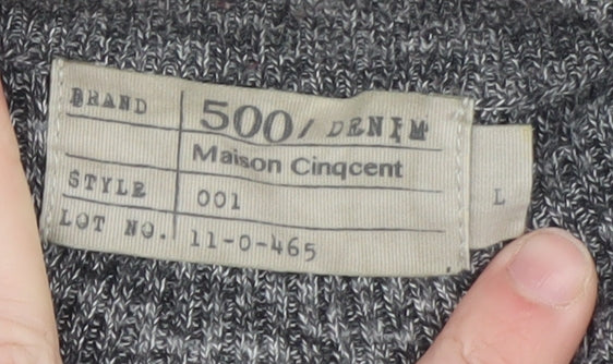 Maison Cinqcent Men's Grey Cotton Knit Pullover Jumper L