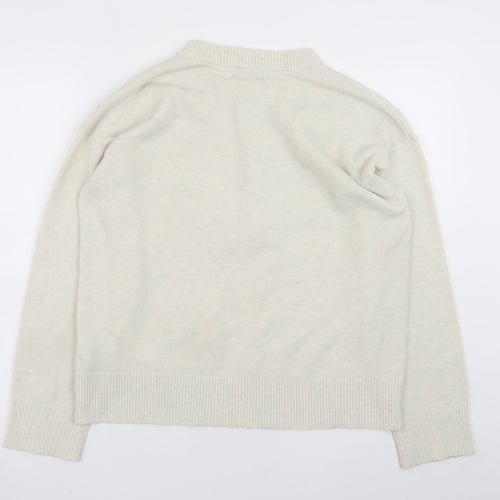 Marks and Spencer Women Ivory Sequin Crew Neck Jumper Size M