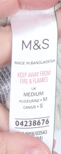 Marks and Spencer Women Ivory Sequin Crew Neck Jumper Size M