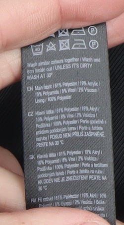 F&F Womens Grey Herringbone Wool Blend Mid-Length Overcoat Size 10