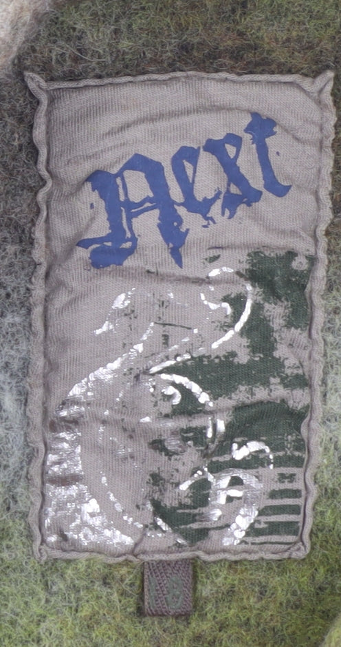 Next Women's Green Checked Wool Blend Button Jacket Size 12