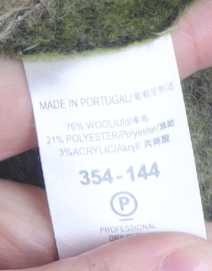 Next Women's Green Checked Wool Blend Button Jacket Size 12