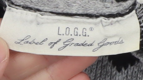 L.O.G.G. Womens Grey Fair Isle Knit Crew Neck Jumper Size 12