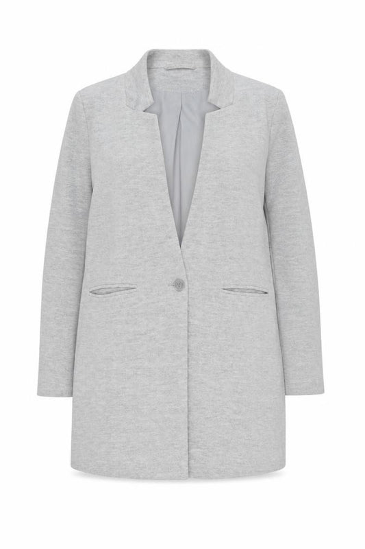 Front view of Vero Moda Women Grey Mid-Length Blazer Jacket, size 10