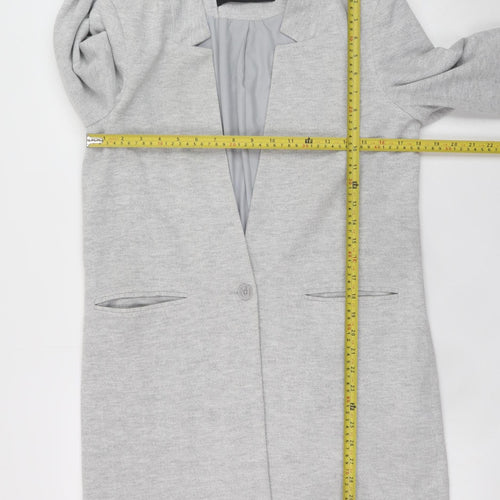Vero Moda Women Grey Mid-Length Blazer Jacket Size 10