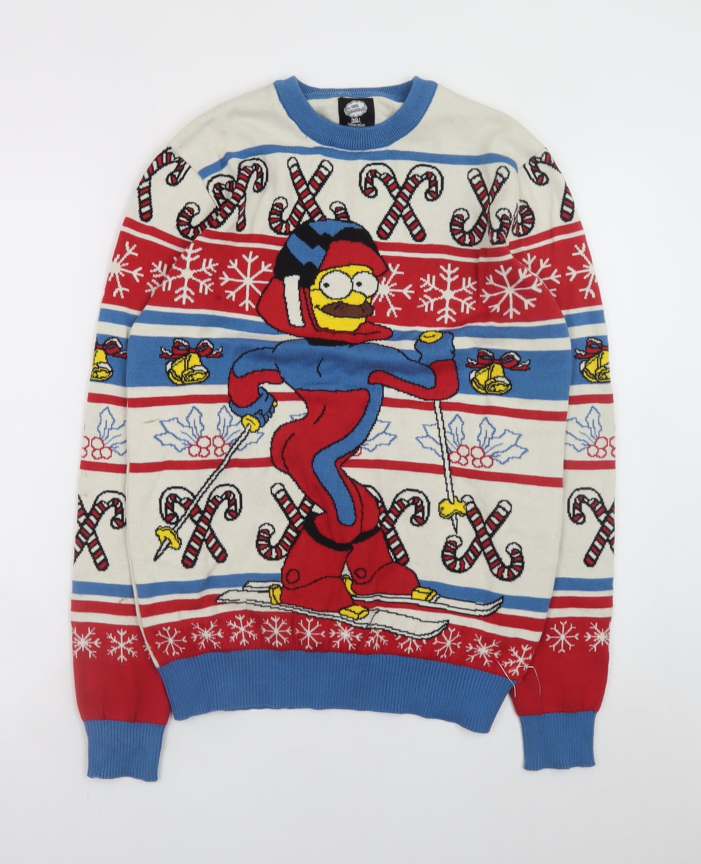The Simpsons Men's Multicoloured S Christmas Ski Jumper Pullover