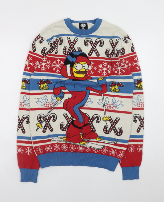 The Simpsons Men's Multicoloured S Christmas Ski Jumper Pullover