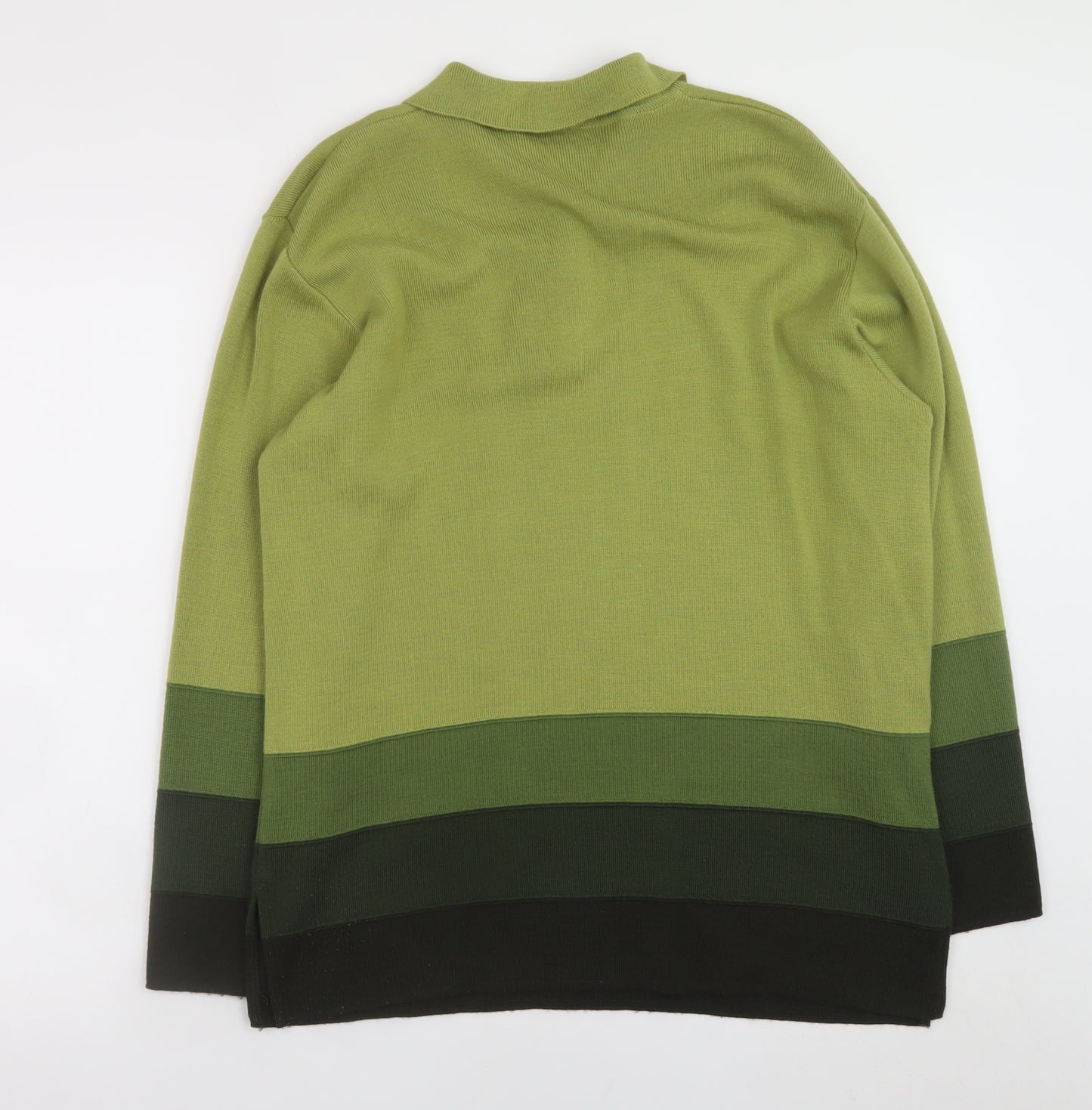 Tre Nani Women’s Green Wool Blend Collared Henley Jumper M