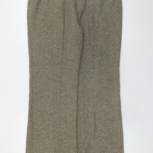 Marks and Spencer Women Brown Herringbone Wool Trousers UK 14