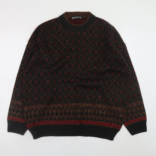 Marks and Spencer St Michael Men's Brown Argyle Knit XL Jumper