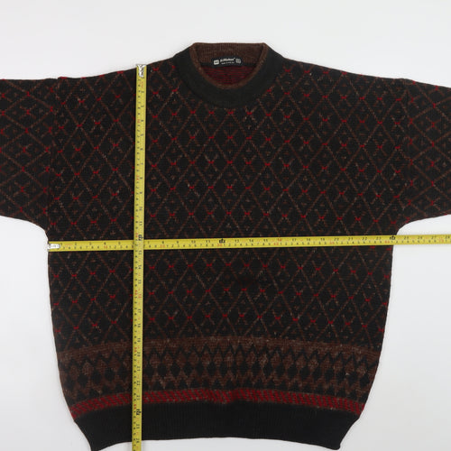 Marks and Spencer St Michael Men's Brown Argyle Knit XL Jumper