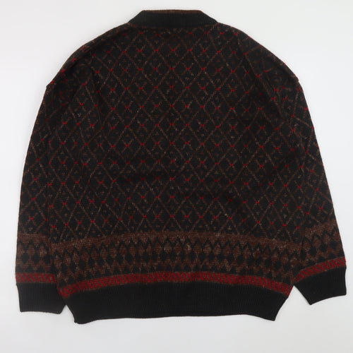 Marks and Spencer St Michael Men's Brown Argyle Knit XL Jumper