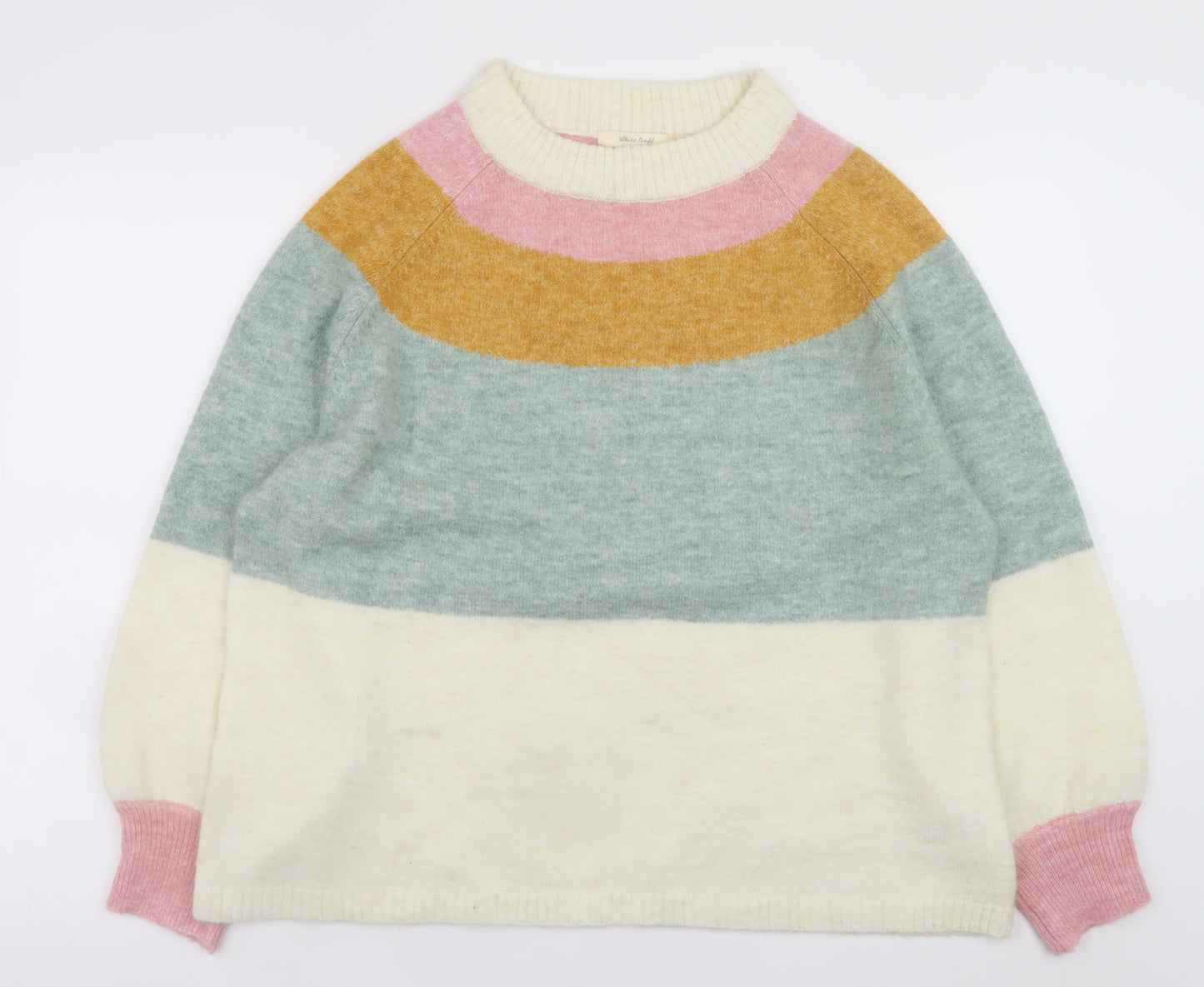 White Stuff Women’s Multicoloured Striped Pullover Jumper UK 18