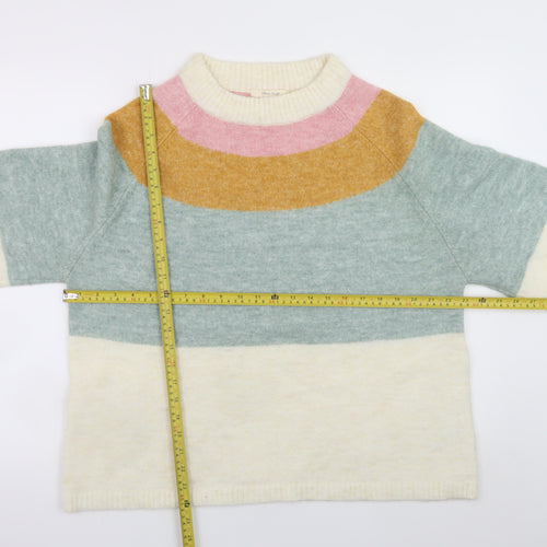 White Stuff Women’s Multicoloured Striped Pullover Jumper UK 18