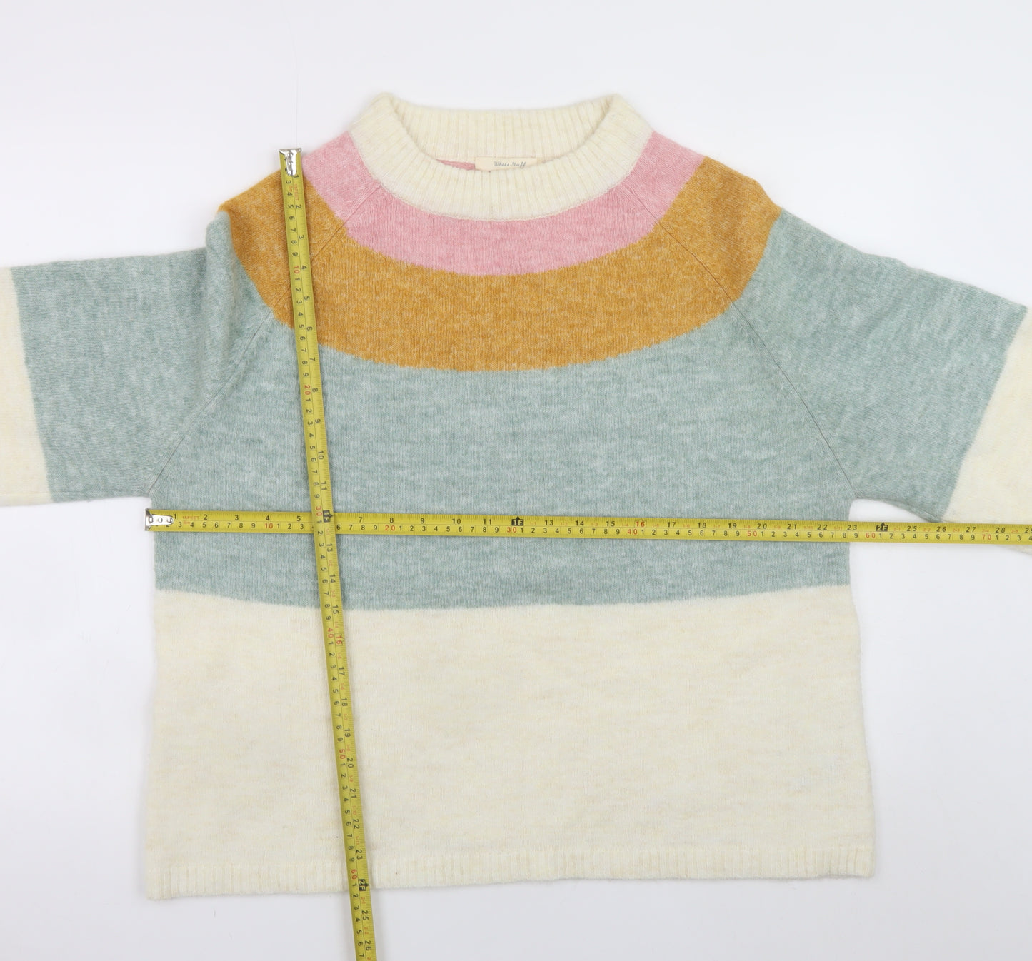 White Stuff Women’s Multicoloured Striped Pullover Jumper UK 18