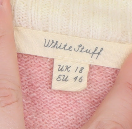 White Stuff Women’s Multicoloured Striped Pullover Jumper UK 18