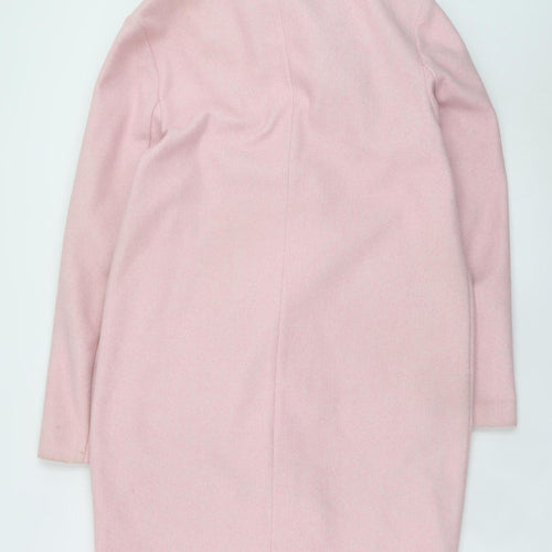 Marks and Spencer Women’s Pink 10 Regular Overcoat Buttoned Wool Look