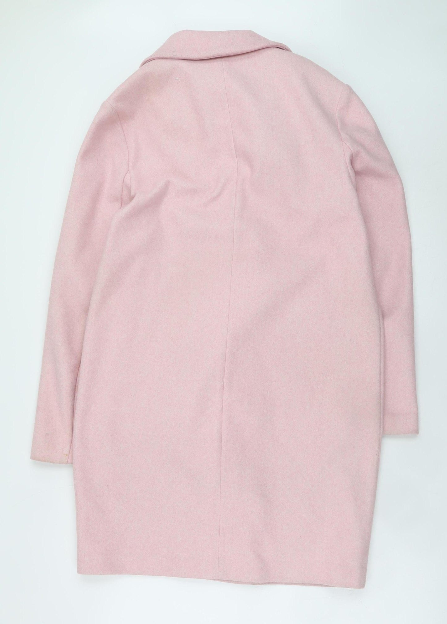 Marks and Spencer Women’s Pink 10 Regular Overcoat Buttoned Wool Look