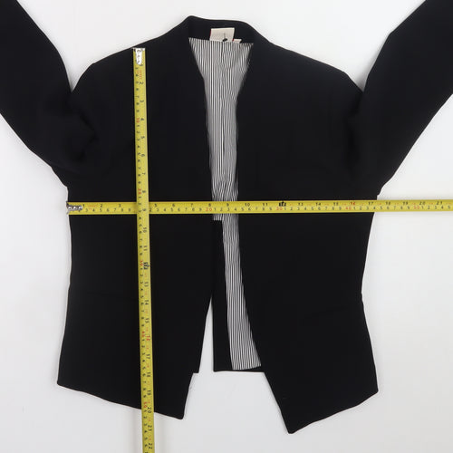 Next Women Black Regular Fit Collarless Blazer Size 8