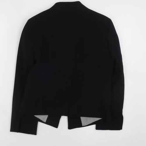 Next Women Black Regular Fit Collarless Blazer Size 8