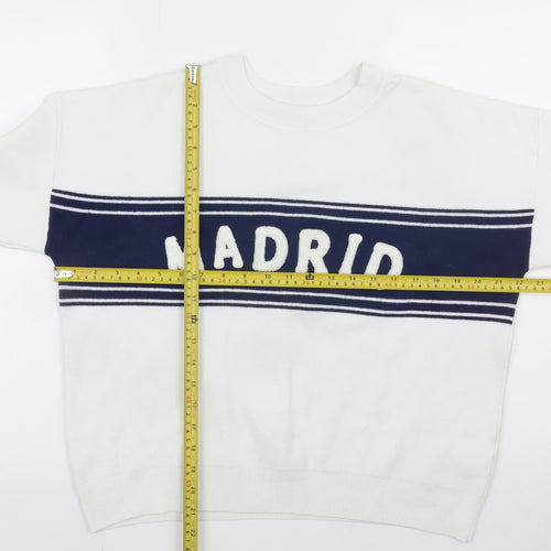 Primark Women’s White Madrid Crew Neck Jumper Size M 12-14
