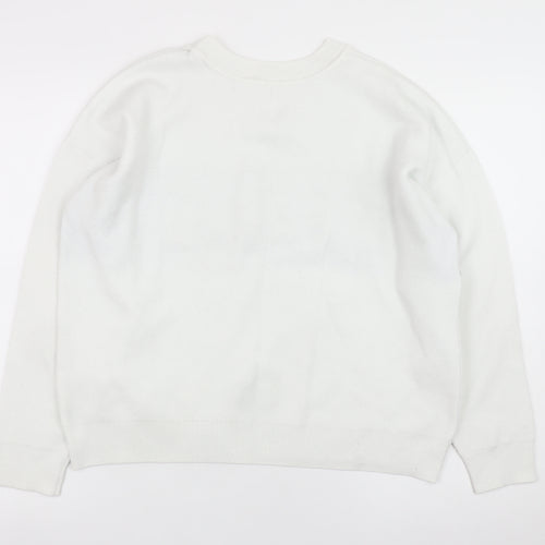 Primark Women’s White Madrid Crew Neck Jumper Size M 12-14
