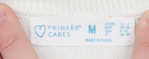 Primark Women’s White Madrid Crew Neck Jumper Size M 12-14