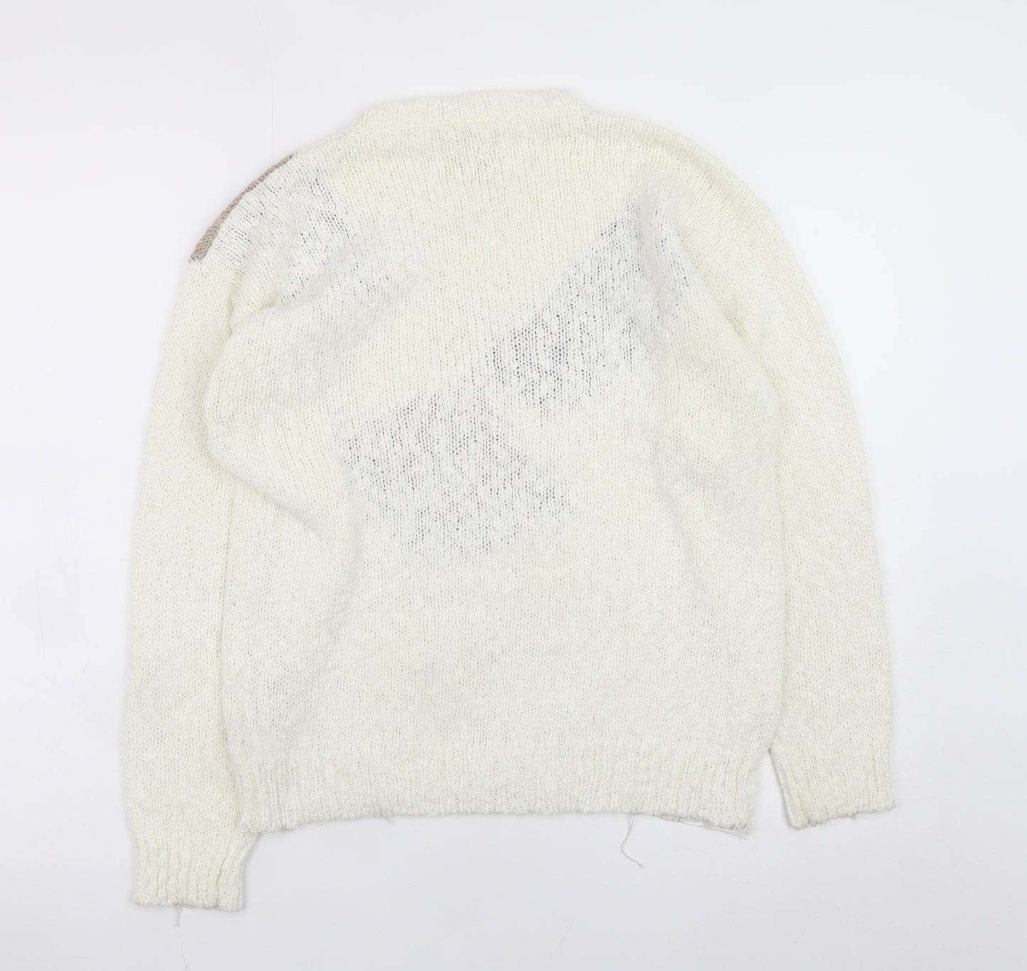 Fashion Classics Women's Ivory Floral Knit Pullover Jumper M