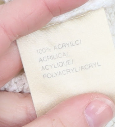 Fashion Classics Women's Ivory Floral Knit Pullover Jumper M