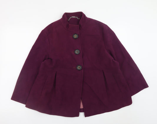 Next Women’s Purple Cotton Blend Mid-Length Overcoat Size 16