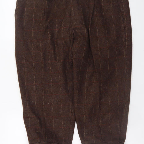 Hoggs of Fife Men's Brown Wool Tweed Pleated Trousers Size 38