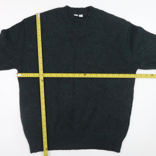 Uniqlo Men Green Mohair Wool Crew Neck Pullover Jumper M