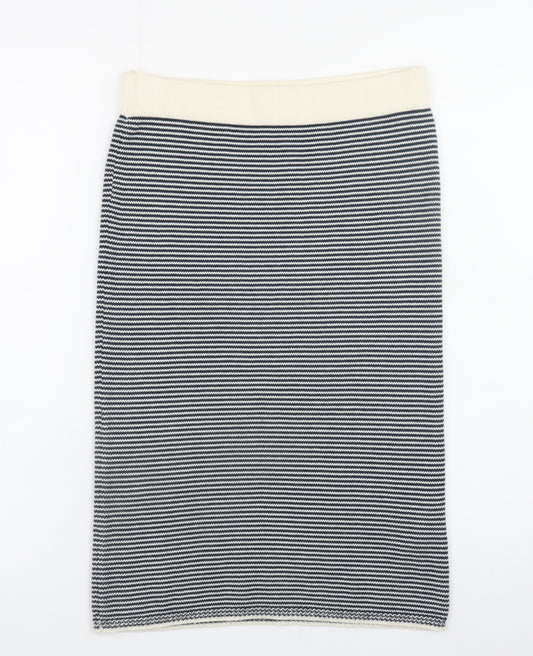 Skunkfunk Women’s Black Striped Pencil Skirt Size S Knee Length Stretch