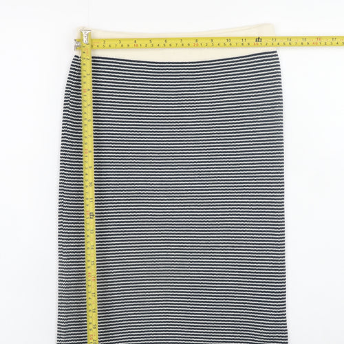 Skunkfunk Women’s Black Striped Pencil Skirt Size S Knee Length Stretch