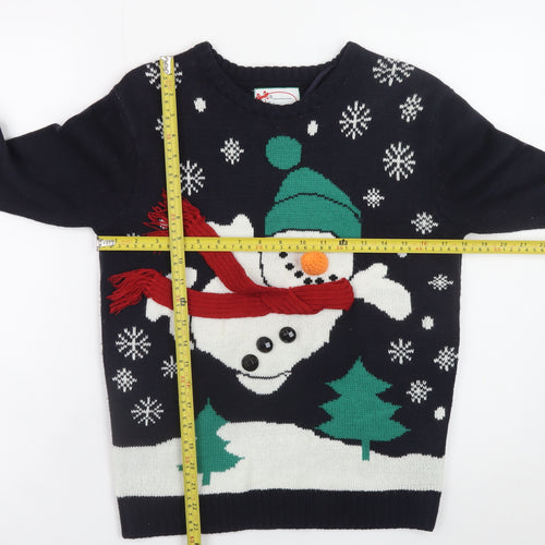 Atmosphere Women's Blue XS Christmas Snowman Knit Jumper