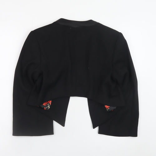 TU Women's Black Cropped Blazer Jacket Size 12 Lined