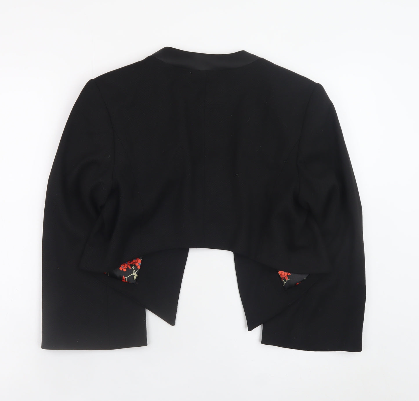 TU Women's Black Cropped Blazer Jacket Size 12 Lined