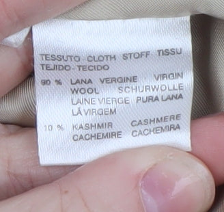 MaxMara Women's Beige Wool Cashmere Long Overcoat Size 16