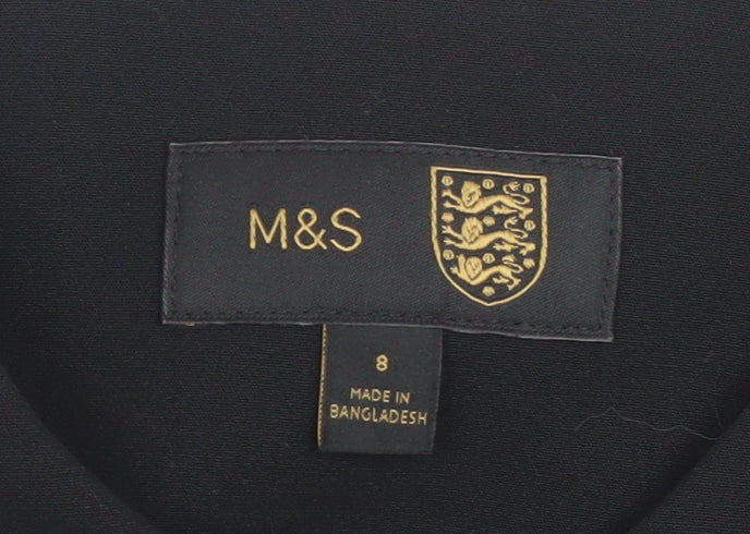 Marks and Spencer Womens Black Sleeveless Button Blouse Size 8