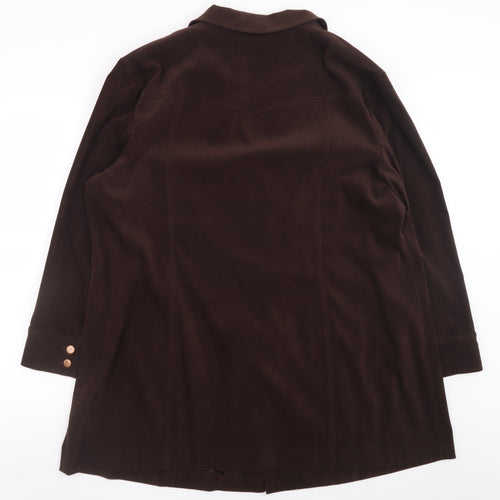 Elvi Women’s Brown Plus Size 24 Classic Velvet Look Blazer Jacket