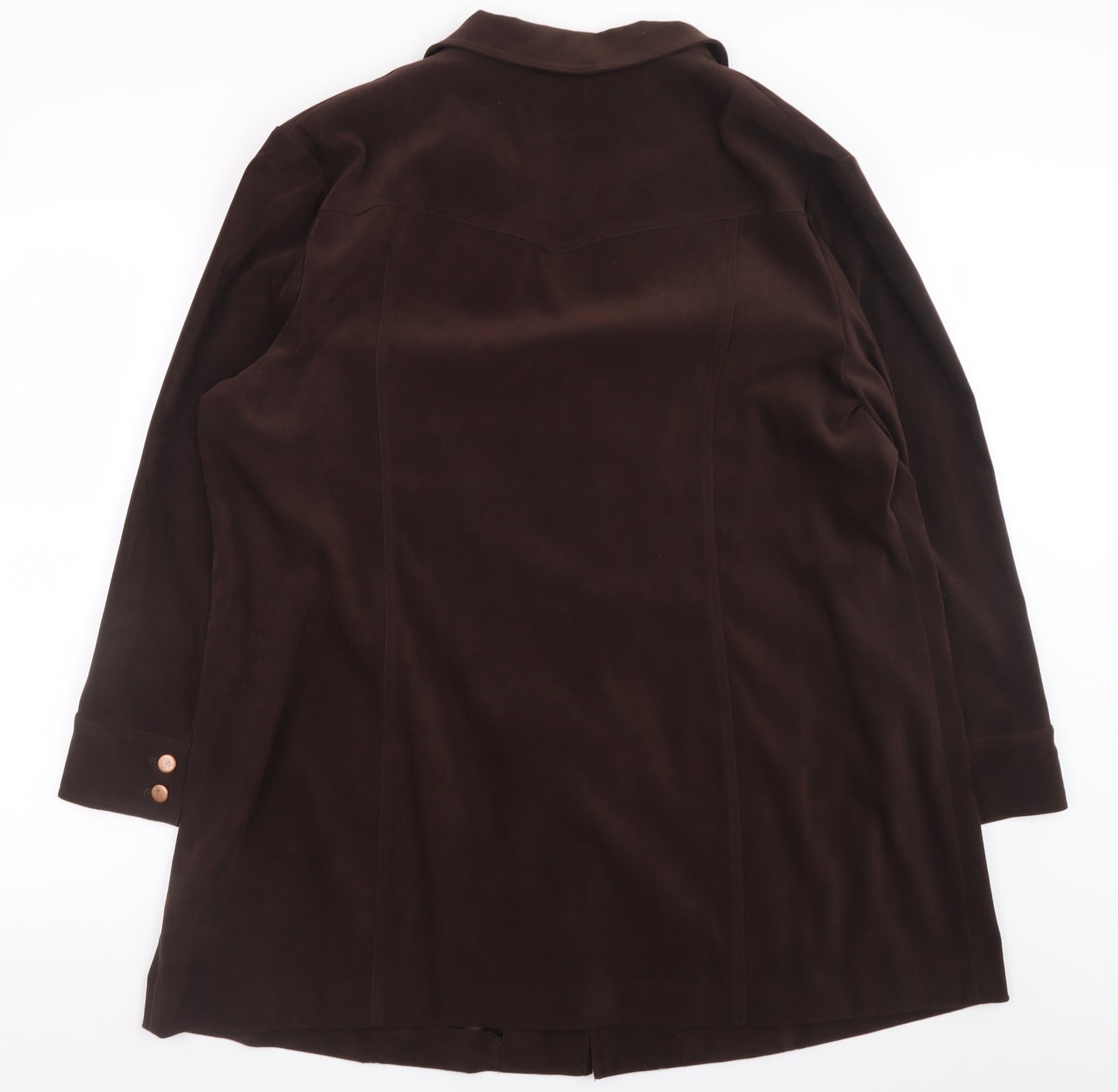 Elvi Women’s Brown Plus Size 24 Classic Velvet Look Blazer Jacket