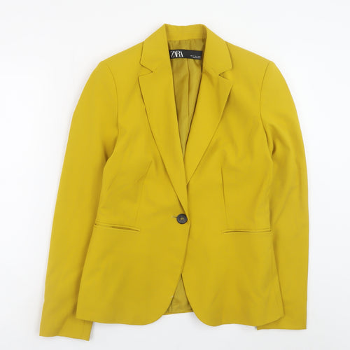 ZARA Women’s Yellow Slim Fit Single Breasted Blazer Size 8