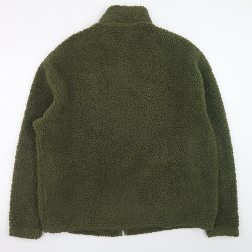 ASOS Design Men’s Green Fleece Jacket M Regular Fit Full Zip