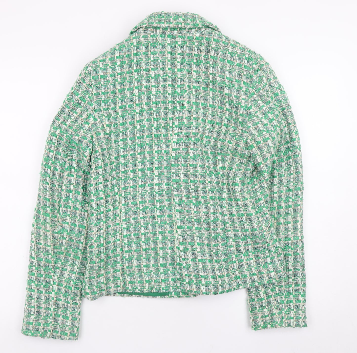 Primark Women Green Check Tweed Blazer Jacket Size 6